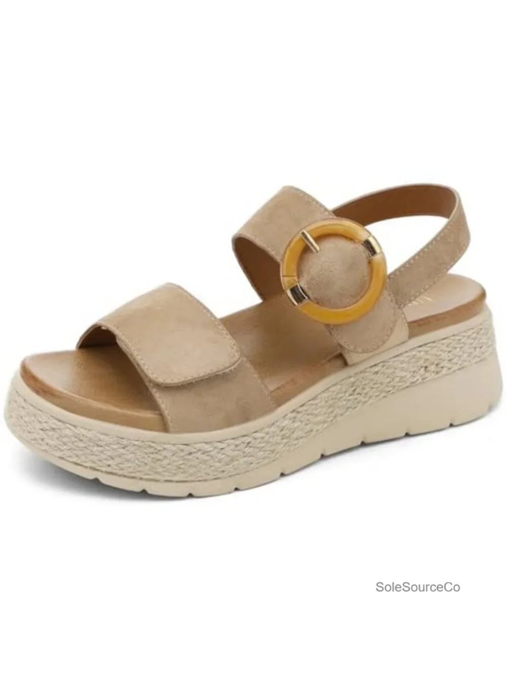 Women's Espadrille Platform Wedge Sandals with Arch Support, Low Heel,